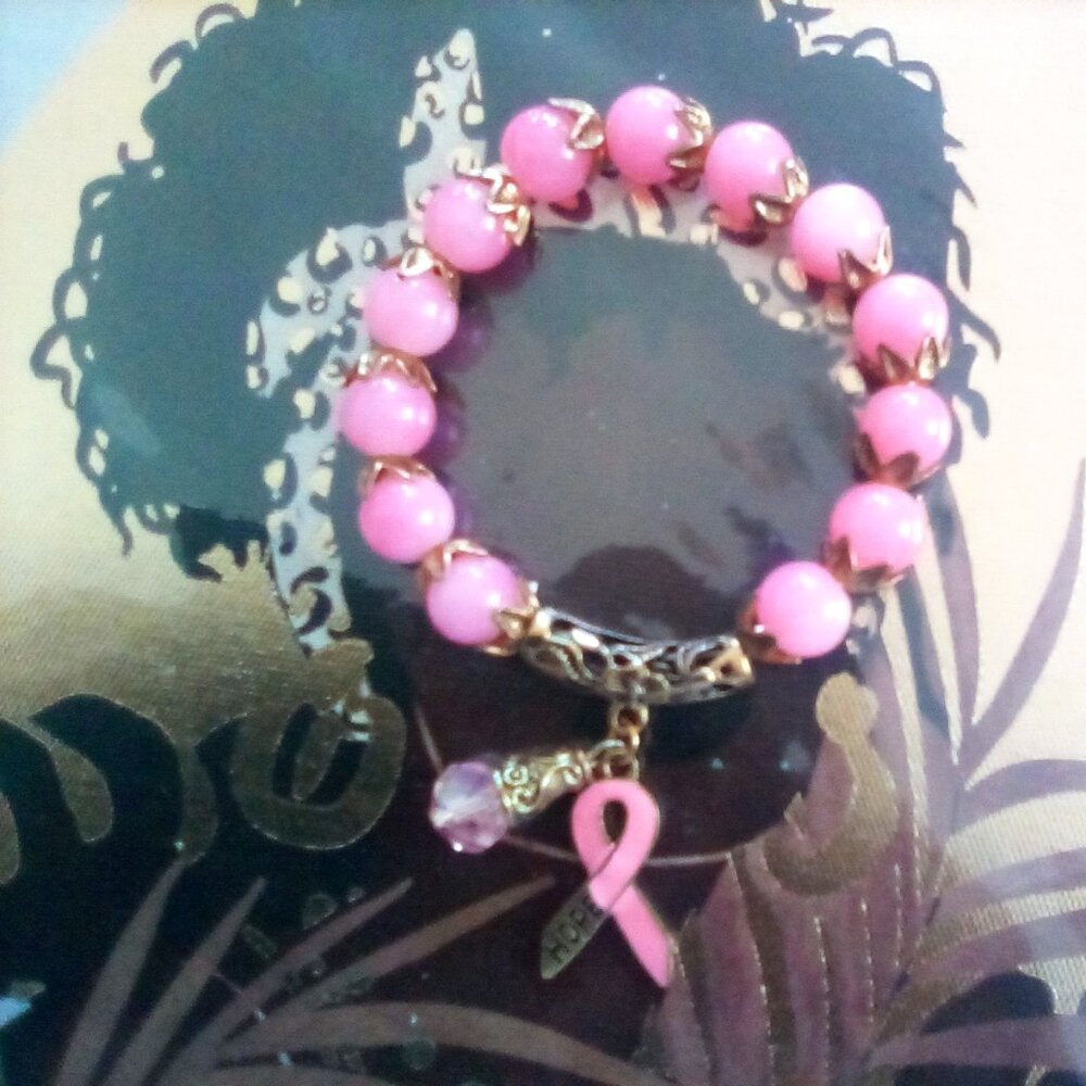 🎗HOPE🎗Breast Cancer Pink and Bronze color Bracelet🎗
